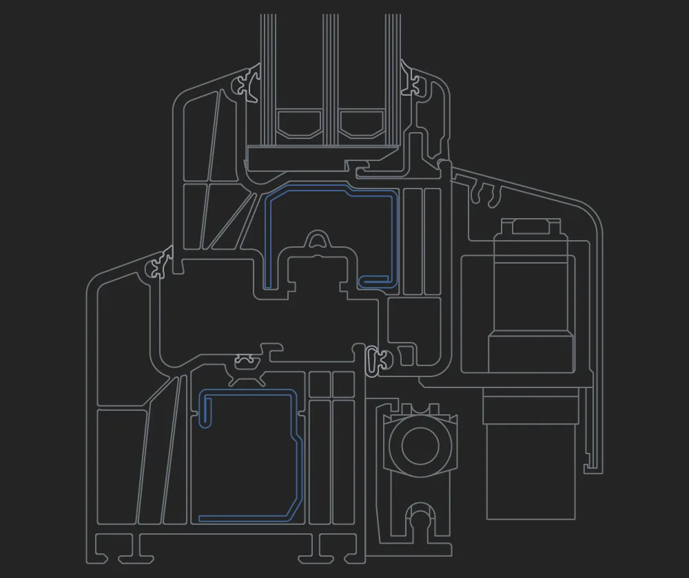 Sezione del sistema scorrevole parallelo HSW1