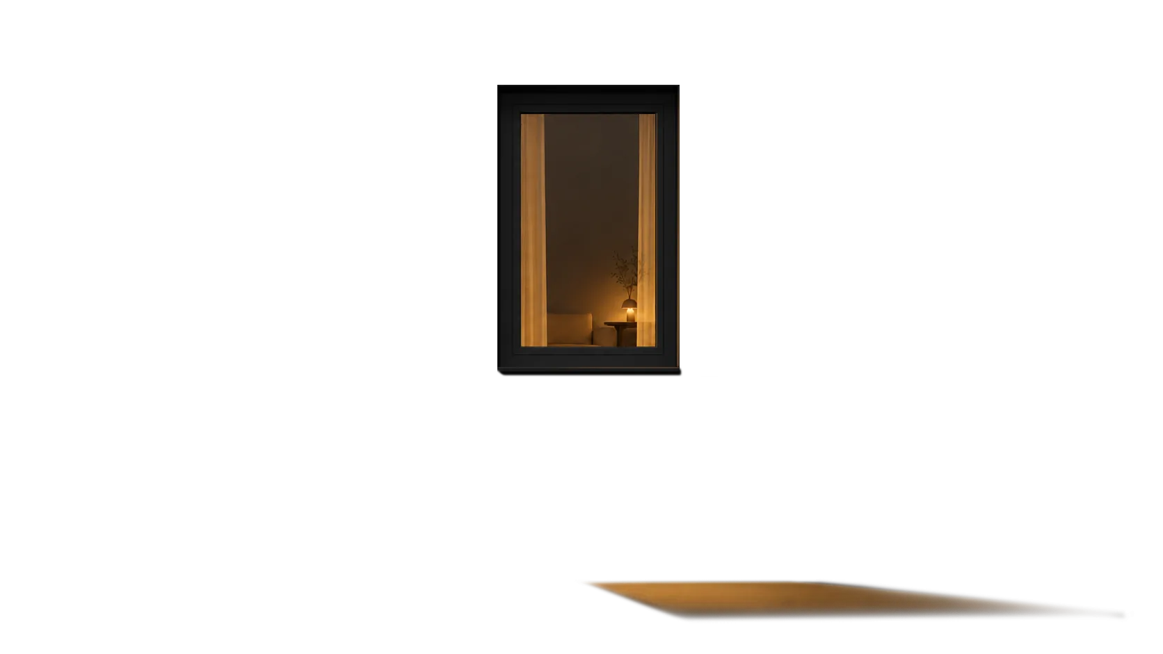 M1 — finestra di sera, luce accesa