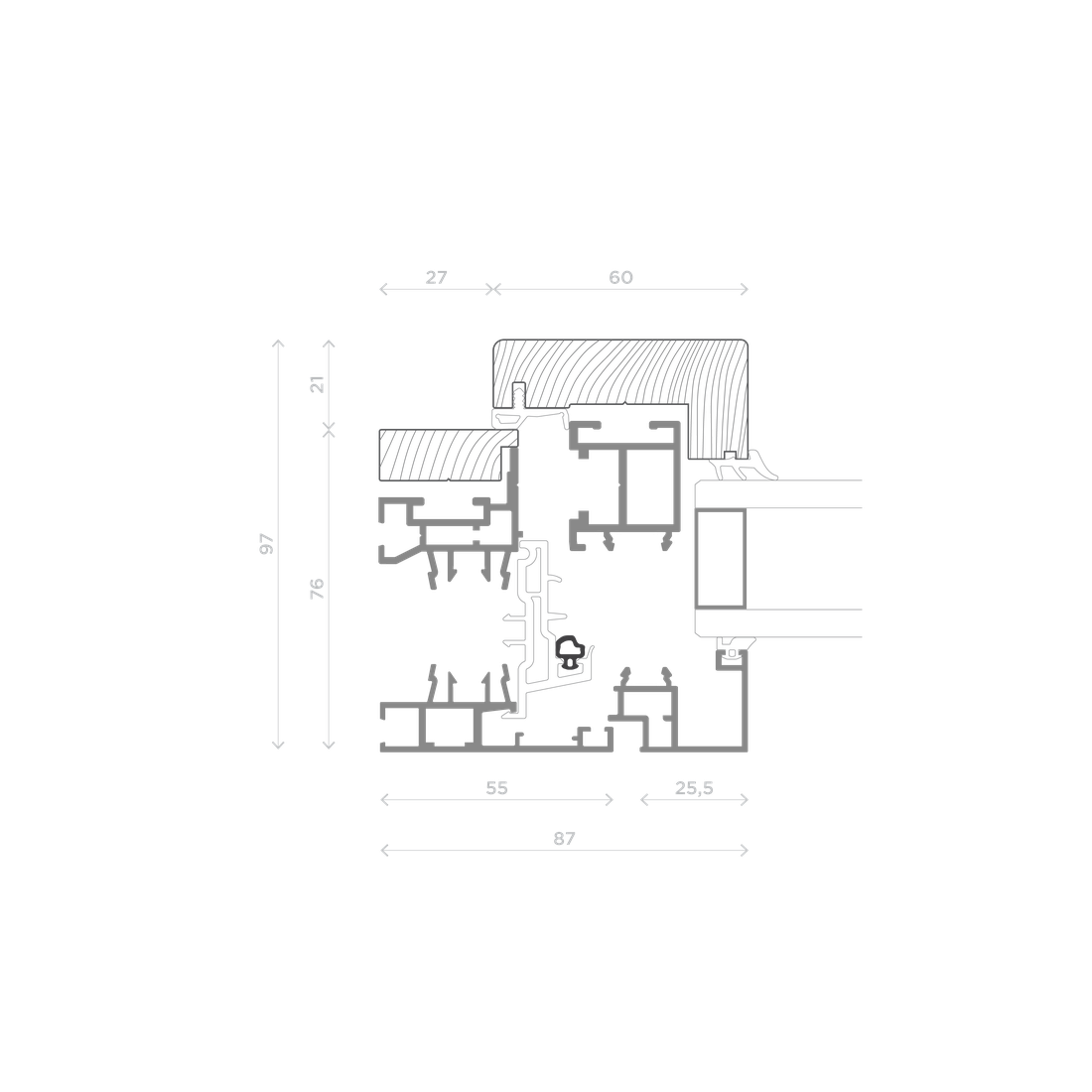 M7 — Nodo Laterale — Telaio L / Anta